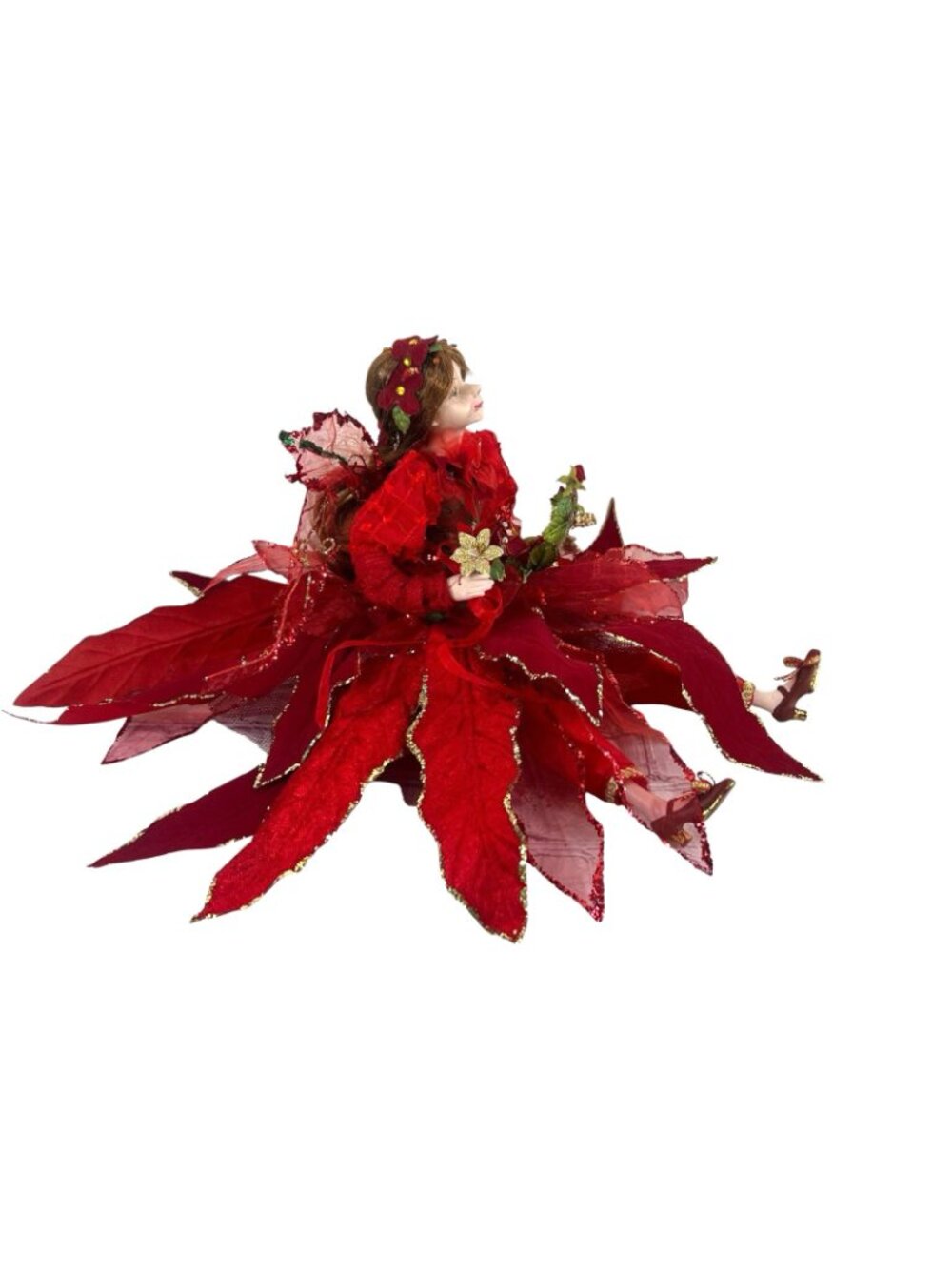 2011 Woodland Forest Fairy Pixie Elf Red Ornament Decoration Christmas Doll 15" - Picture 2 of 8